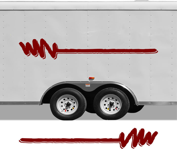 RV Camper 2-Color Vinyl Stripe Decal Set CB07 two-color vinyl stripe decal for RV camper motorhome trailer