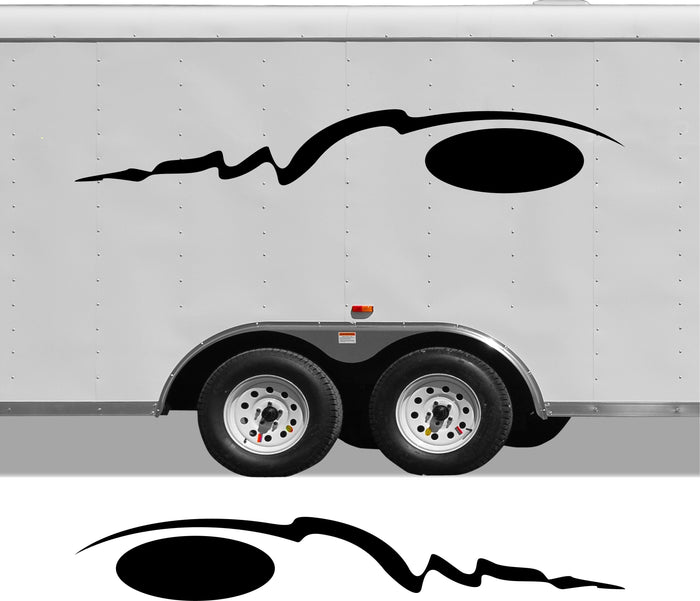 RV Camper 2-Color Vinyl Stripe Decal Set CB25 two-color vinyl stripe decal for RV camper motorhome trailer