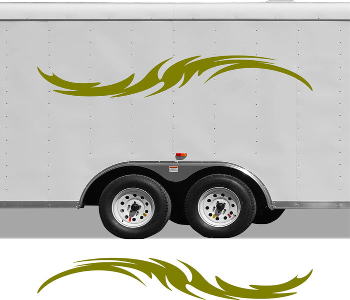 RV Camper 2-Color Vinyl Stripe Decal Set CB36 two-color vinyl stripe decal for RV camper motorhome trailer