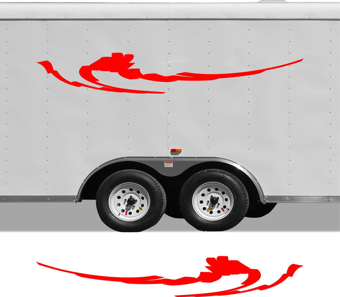RV Camper 2-Color Vinyl Stripe Decal Set CB39 two-color vinyl stripe decal for RV camper motorhome trailer