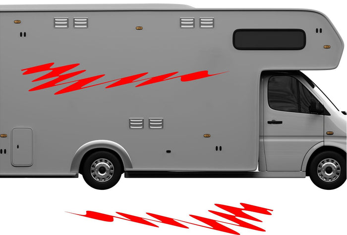 RV Camper 2-Color Vinyl Stripe Decal Set CB53 two-color vinyl stripe decal for RV camper motorhome trailer