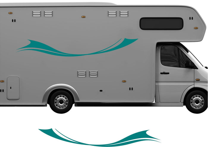 RV Camper 2-Color Vinyl Stripe Decal Set CB56 two-color vinyl stripe decal for RV camper motorhome trailer