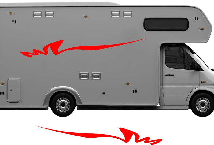 RV Camper 2-Color Vinyl Stripe Decal Set CB57 two-color vinyl stripe decal for RV camper motorhome trailer
