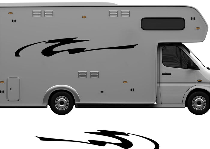 RV Camper 2-Color Vinyl Stripe Decal Set CB60 two-color vinyl stripe decal for RV camper motorhome trailer