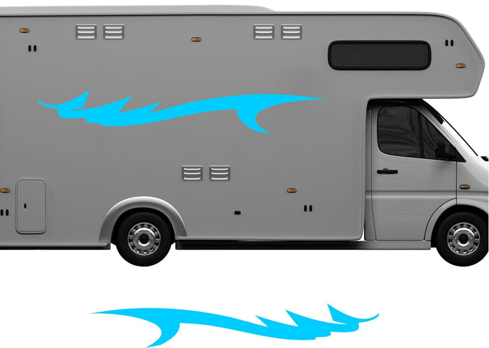 RV Camper 2-Color Vinyl Stripe Decal Set CB61 two-color vinyl stripe decal for RV camper motorhome trailer