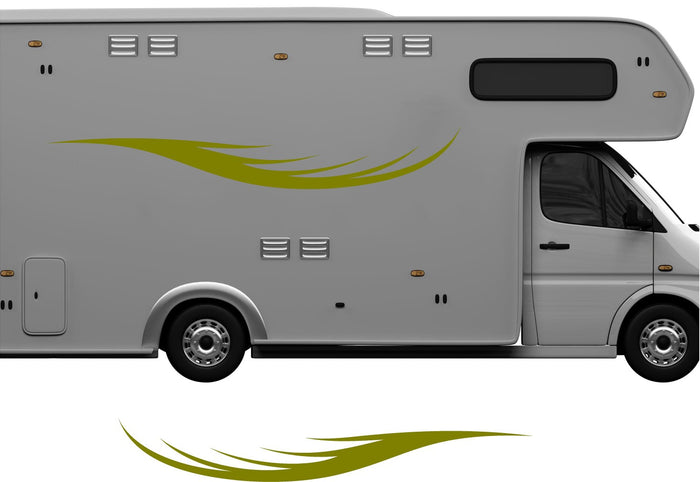 RV Camper 2-Color Vinyl Stripe Decal Set CB62 two-color vinyl stripe decal for RV camper motorhome trailer
