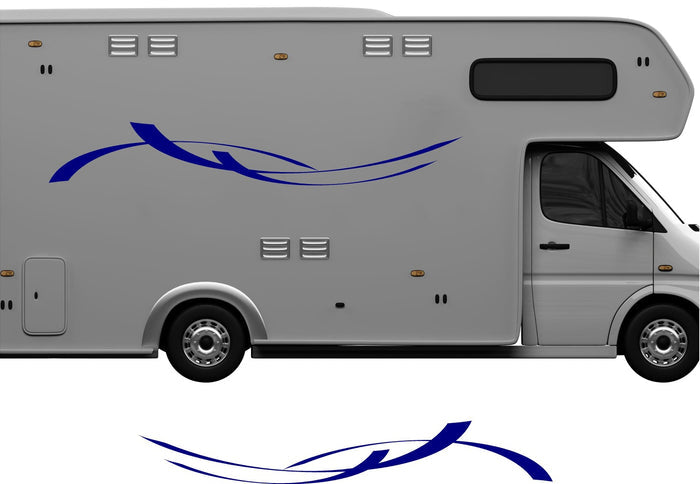 RV Camper 2-Color Vinyl Stripe Decal Set CB63 two-color vinyl stripe decal for RV camper motorhome trailer