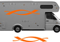 RV Camper 2-Color Vinyl Stripe Decal Set CB66 two-color vinyl stripe decal for RV camper motorhome trailer