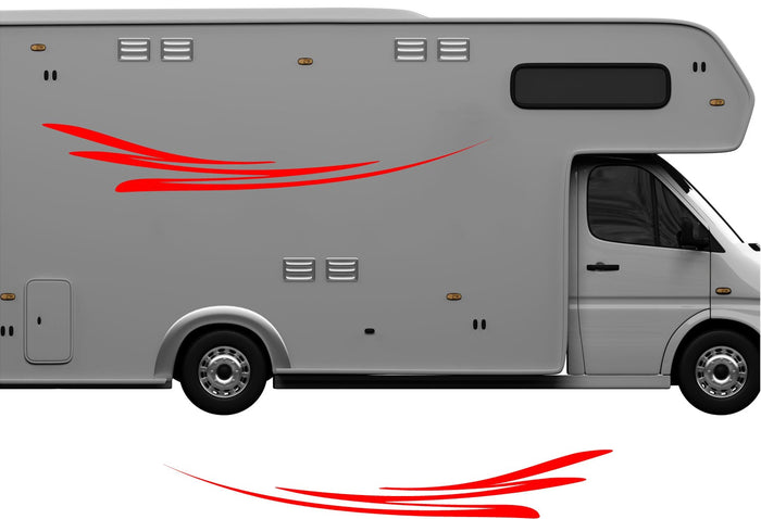 RV Camper 2-Color Vinyl Stripe Decal Set CB67 two-color vinyl stripe decal for RV camper motorhome trailer