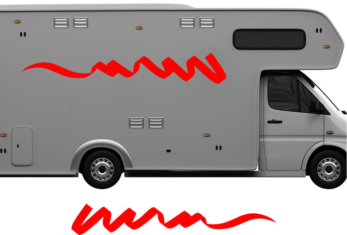 RV Camper 2-Color Vinyl Stripe Decal Set CB68 two-color vinyl stripe decal for RV camper motorhome trailer