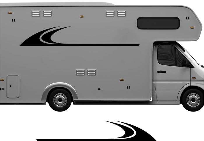 RV Camper 2-Color Vinyl Stripe Decal Set CB69 two-color vinyl stripe decal for RV camper motorhome trailer