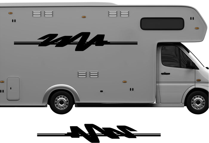 RV Camper 2-Color Vinyl Stripe Decal Set CB73 two-color vinyl stripe decal for RV camper motorhome trailer