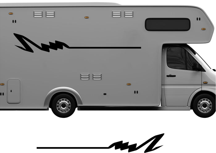 RV Camper 2-Color Vinyl Stripe Decal Set CB74 two-color vinyl stripe decal for RV camper motorhome trailer