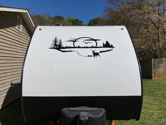 RV Camper 2-Color Vinyl Stripe Decal Set CB74 two-color vinyl stripe decal for RV camper motorhome trailer