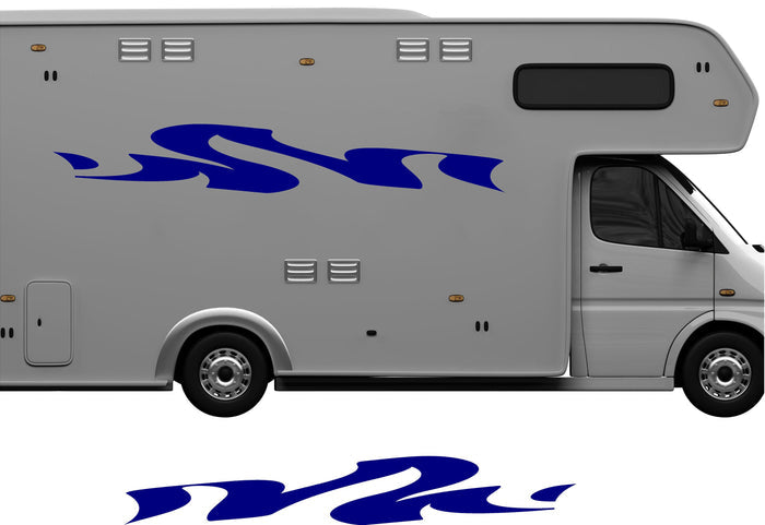 RV Camper 2-Color Vinyl Stripe Decal Set CB76 two-color vinyl stripe decal for RV camper motorhome trailer