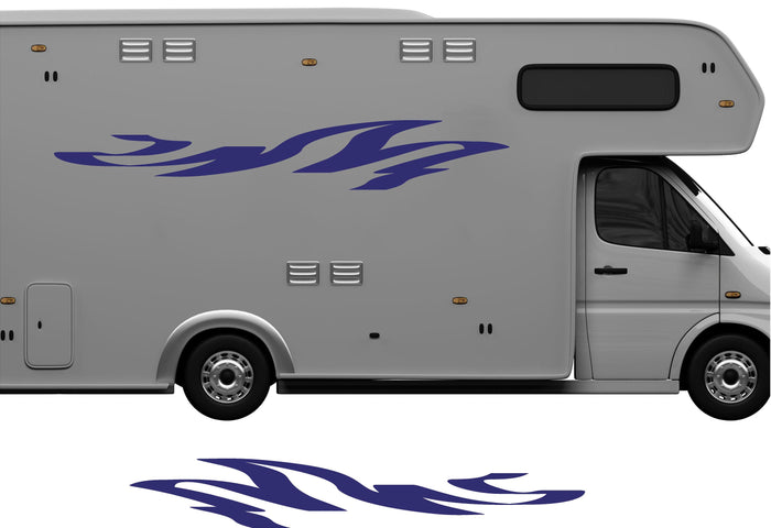 RV Camper 2-Color Vinyl Stripe Decal Set CB77 two-color vinyl stripe decal for RV camper motorhome trailer