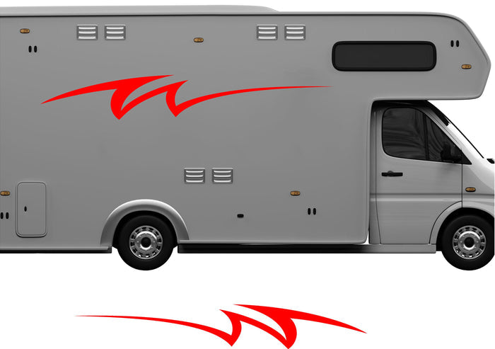 RV Camper 2-Color Vinyl Stripe Decal Set CB78 two-color vinyl stripe decal for RV camper motorhome trailer