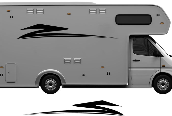 RV Camper 2-Color Vinyl Stripe Decal Set CB79 two-color vinyl stripe decal for RV camper motorhome trailer