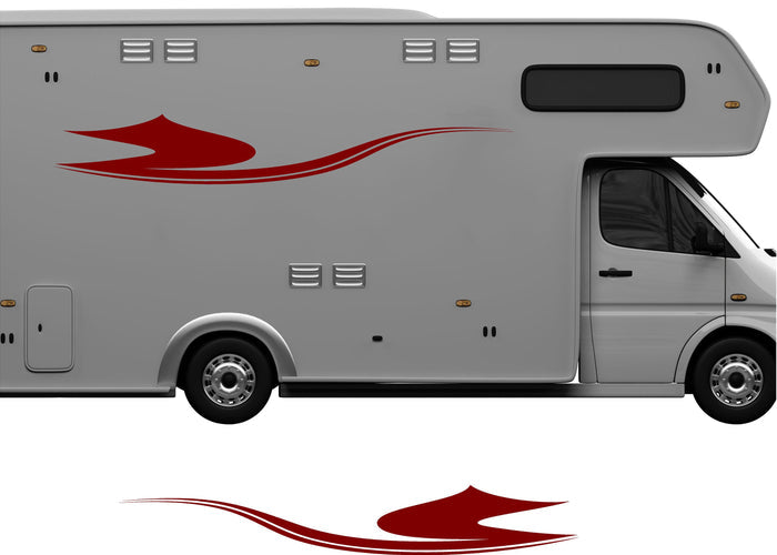 RV Camper 2-Color Vinyl Stripe Decal Set CB80 two-color vinyl stripe decal for RV camper motorhome trailer