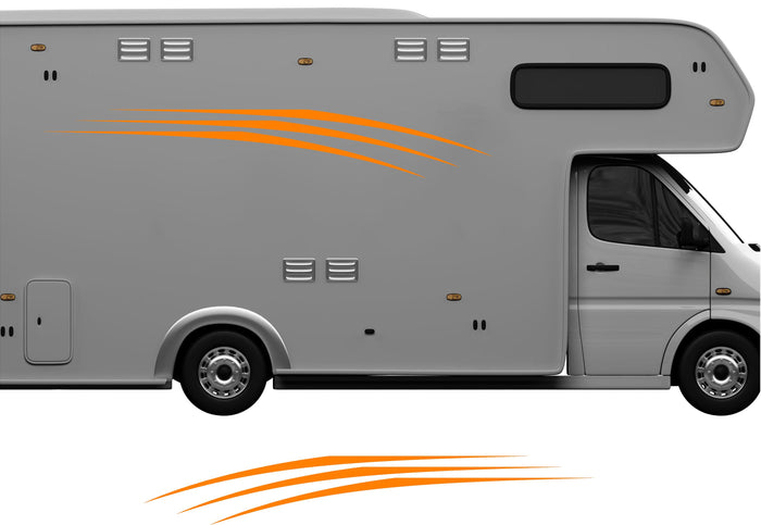 RV Camper 2-Color Vinyl Stripe Decal Set CB81 two-color vinyl stripe decal for RV camper motorhome trailer