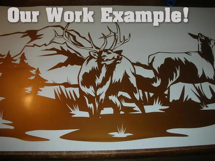 a sign with a picture of a deer in the woods