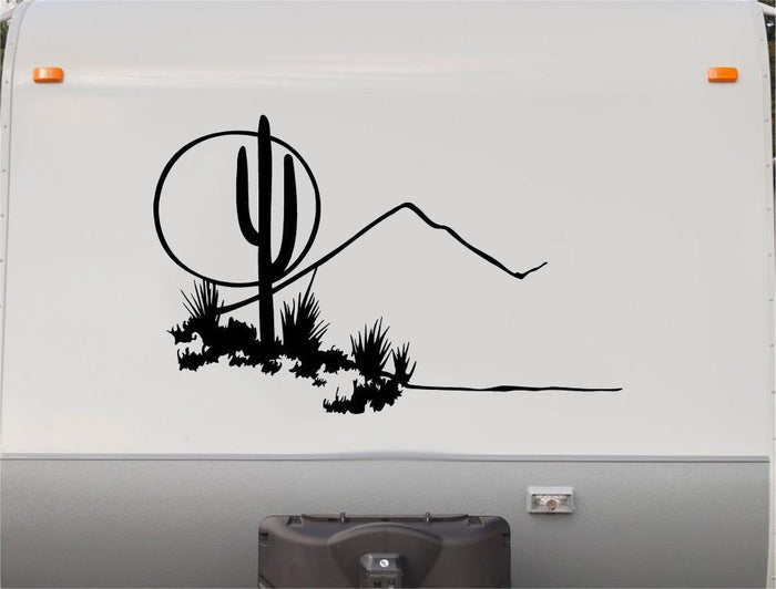 RV Camper Vinyl Decal Sticker  Cactus Desert Scene Sticker Chef