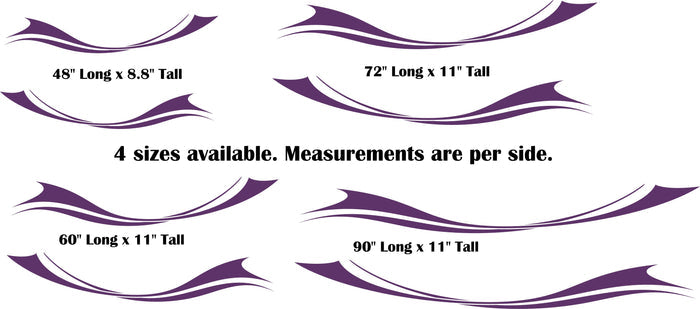 Scenic RV Decal – Pontoon Boat Stripe Decals for RVs and Trailers - TSW09 Set Replacement Graphics