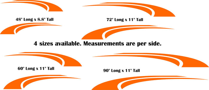 Scenic RV Decal – Pontoon Boat Stripe Decals for RVs  Trailers - TSW14 Replacement Set