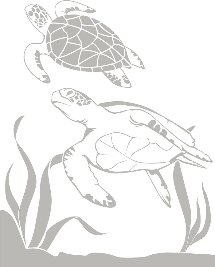 Sea Turtles Frosted Privacy Film - 21x26 Etched Glass Decal Shower Door Bathroom Window