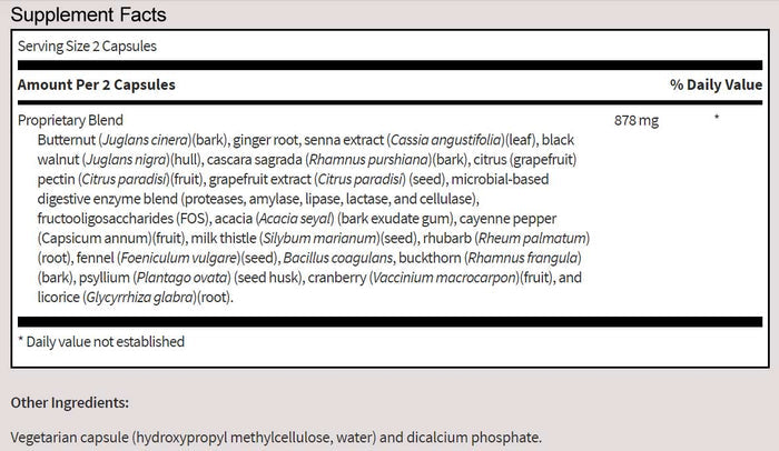 SFI HEALTH (Klaire Labs) Colon Cleanse Ingredients