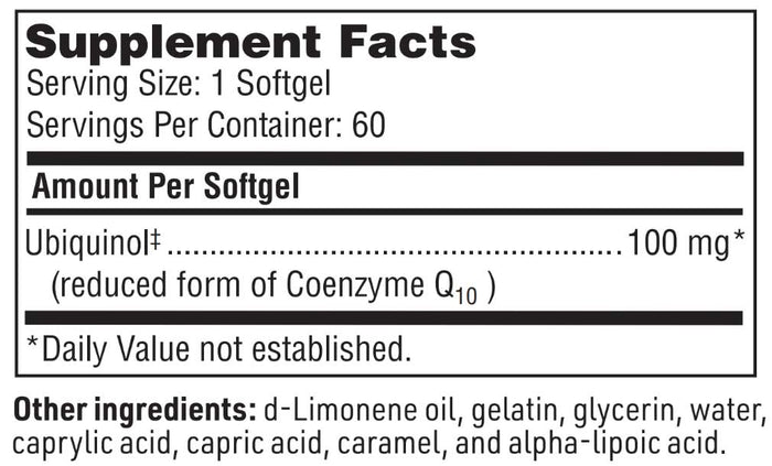 SFI HEALTH (Klaire Labs) CoQH 100 mg Ingredients