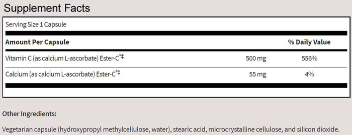 SFI HEALTH (Klaire Labs) Ester-C Ingredients