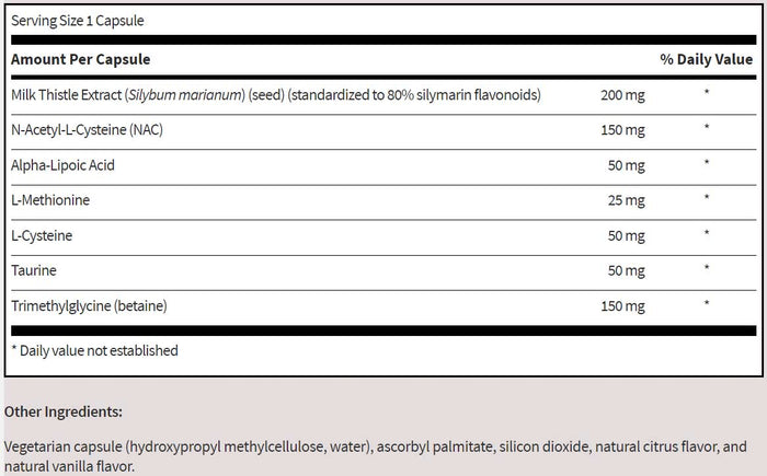 SFI HEALTH (Klaire Labs) HepatoThera Ingredients