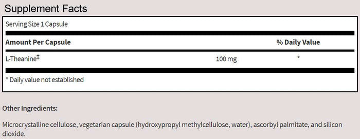SFI HEALTH (Klaire Labs) L-Theanine Ingredients