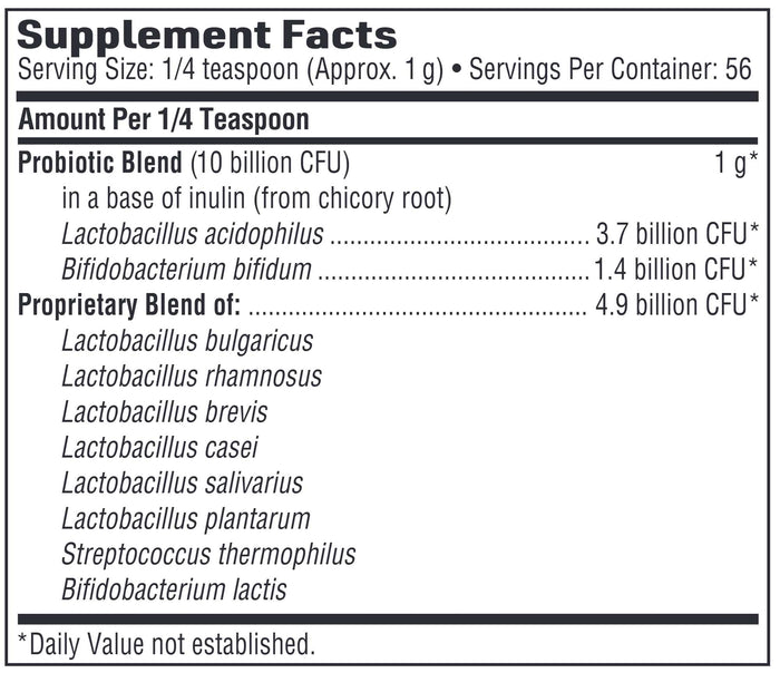 SFI HEALTH (Klaire Labs) Ther-Biotic Vital-10 Powder Ingredients