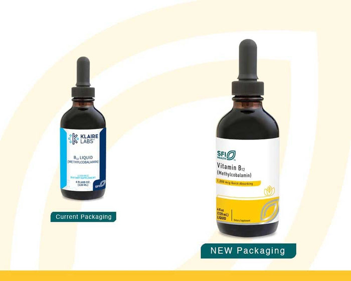 SFI HEALTH (Klaire Labs) Vitamin B12 Liquid Methylcobalamin 1000 mcg New Look