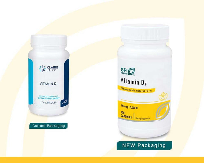 SFI HEALTH (Klaire Labs) Vitamin D3 (5000 IU) New Look