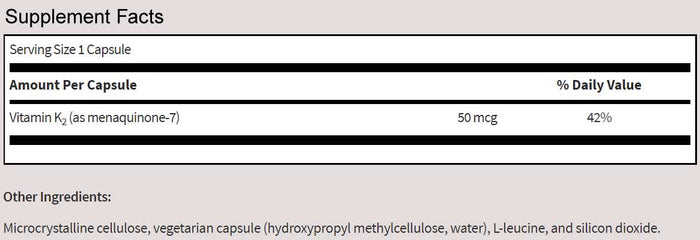 SFI HEALTH (Klaire Labs) Vitamin K2 Ingredients