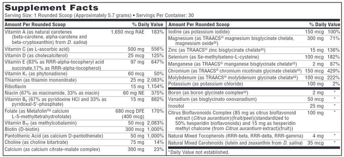 SFI HEALTH (Klaire Labs) Vitaspectrum Powder Ingredients