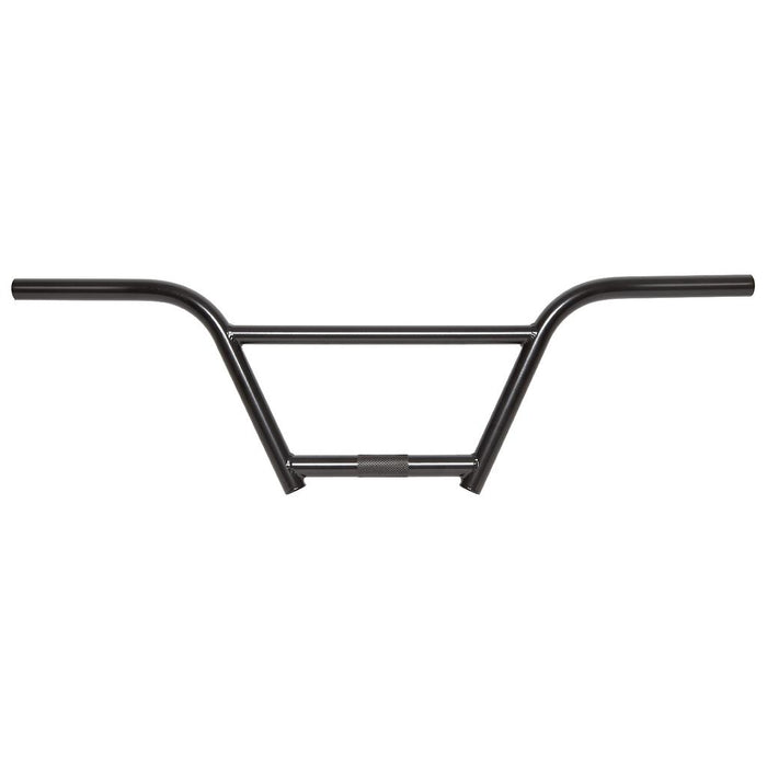 Black 4-piece S&M Cruiser Bars with a crossbar and knurled center grip area, shown against a white background—these S&M Bikes handlebars feature a 22.2mm clamp and are engineered for durability and control, making them an excellent choice for riders seeking high-quality BMX bike handlebars.