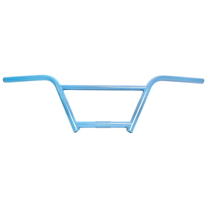 S&M Cruiser Bars / 4 Piece (22.2mm Clamp) in light blue, featuring a horizontal crossbar and upward-angled grips inspired by 29” BMX cruiser bars, isolated on a white background.