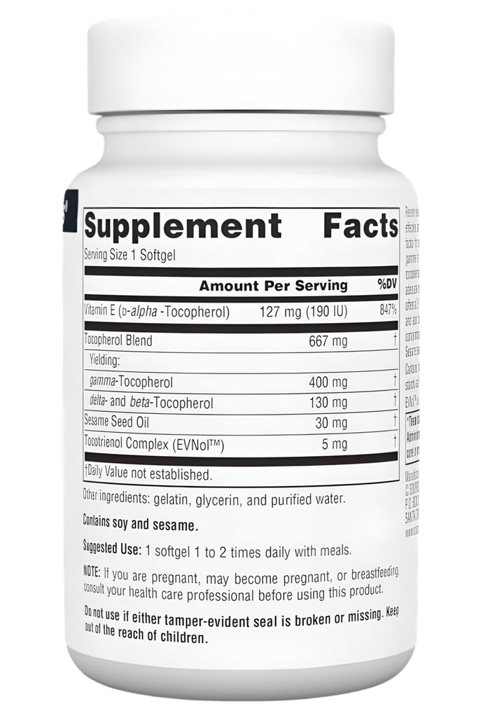 Source Naturals Gamma E 400 w/Tocotrienols Ingredients