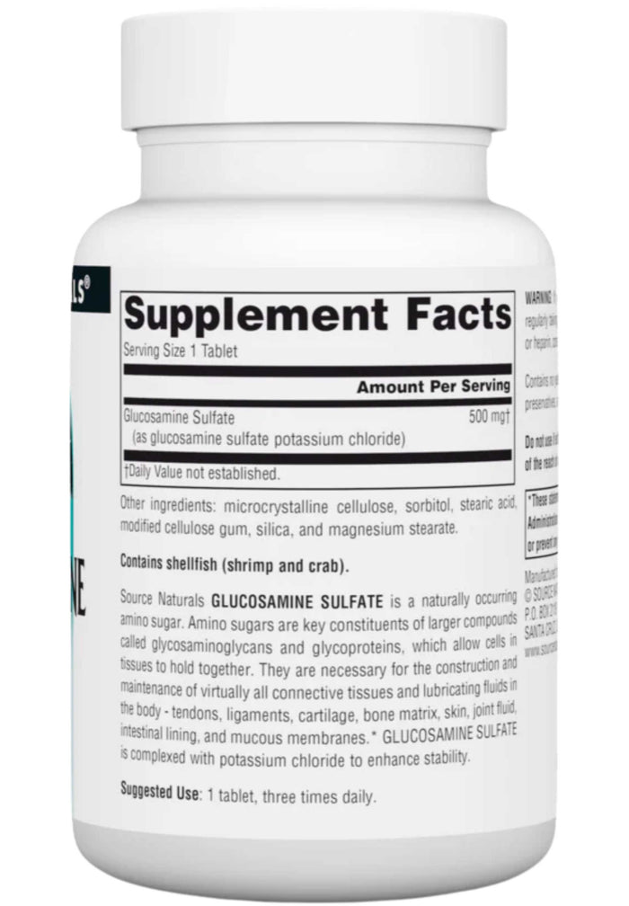 Source Naturals Glucosamine Sulfate 500 mg Ingredients