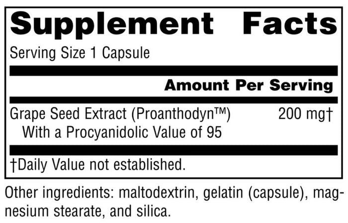 Source Naturals Grape Seed Extract 200 mg Ingredients