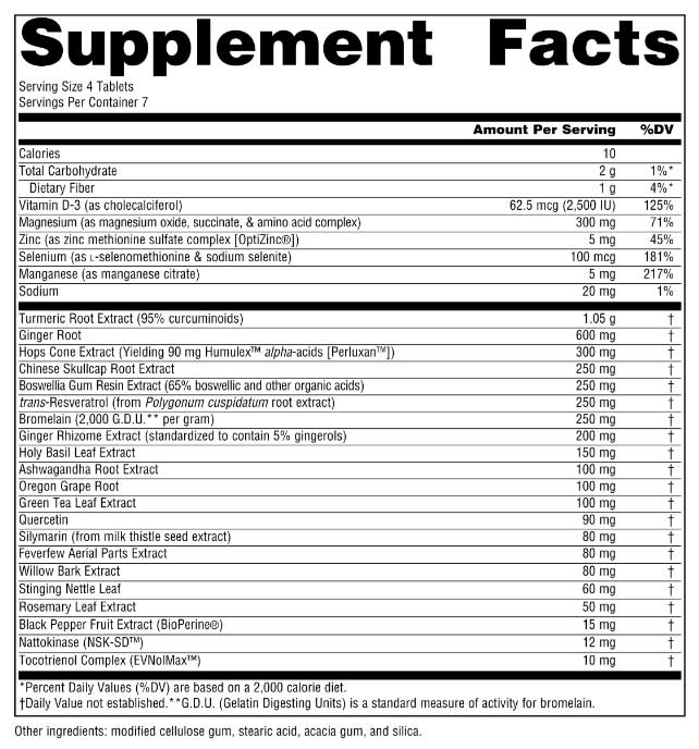Source Naturals Inflama-Rest Ingredients