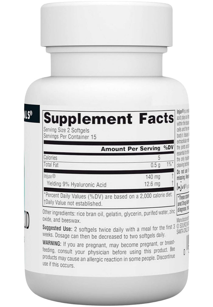 Source Naturals Injuv® Hyaluronic Acid 70 mg Ingredients