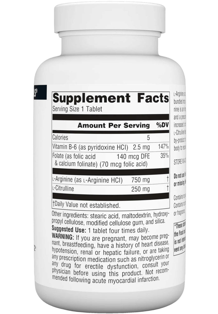 Source Naturals L-Arginine L-Citrulline Complex Ingredients
