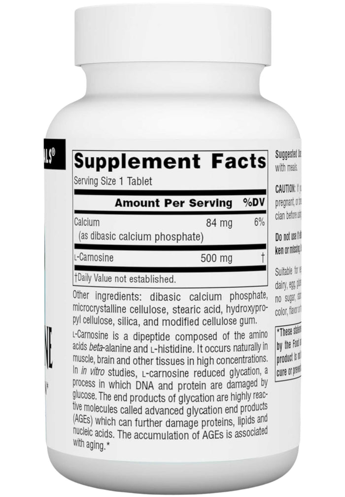 Source Naturals L-Carnosine 500 mg Ingredients
