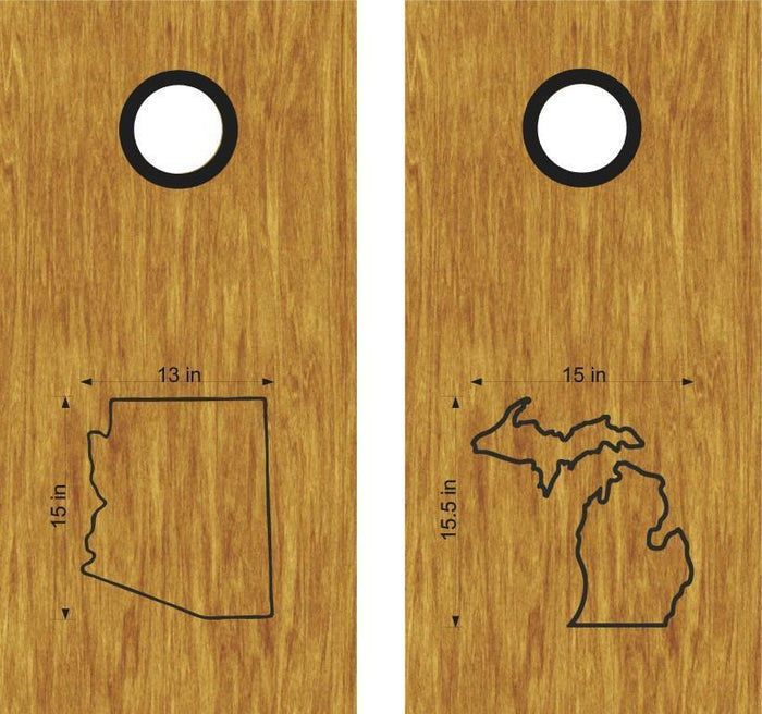State Outline Vinyl Decal Sticker for Cornhole Boards  Custom Design Sticker Chef