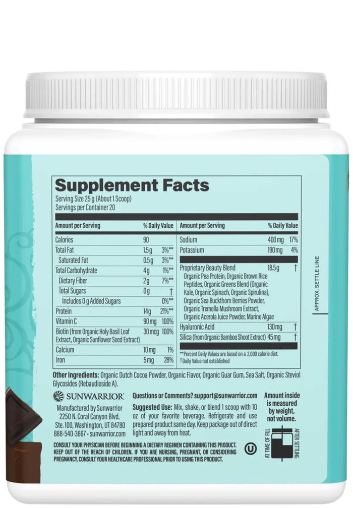 Sunwarrior Collagen Building Protein Peptides, Plant Based 500g (20 servings) Ingredients